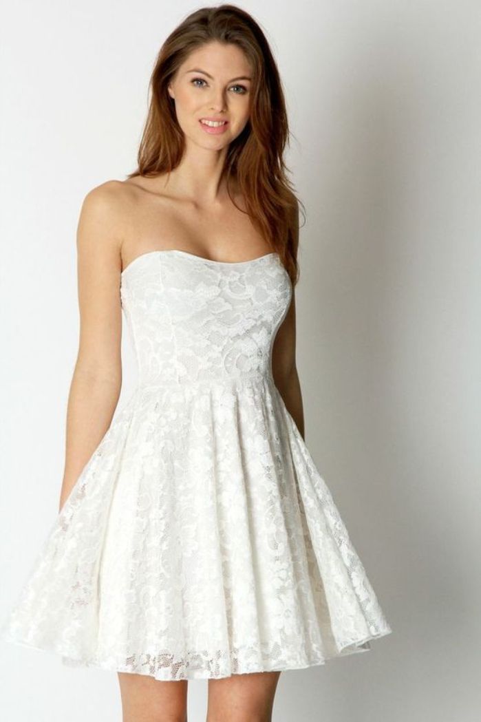 White Lace Graduation Dresses Under $100